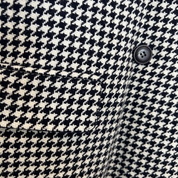 SK & Company Vintage Navy Blue and White Wool Houndstooth Blazer Jacket Size 16 - Picture 5 of 7